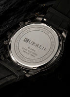 ⌚️CURREN Luxury Black Sport Chronograph Watch for Men | Premium Silicone Strap | Quartz Movement | Waterproof Style✨