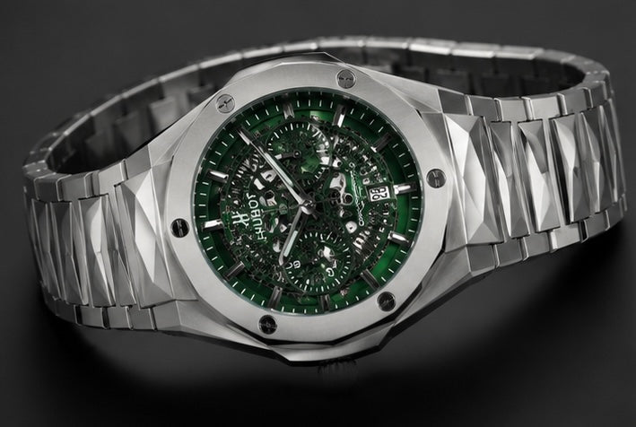 ⌚️Hublot Luxury Skeleton Watch – Silver Edition