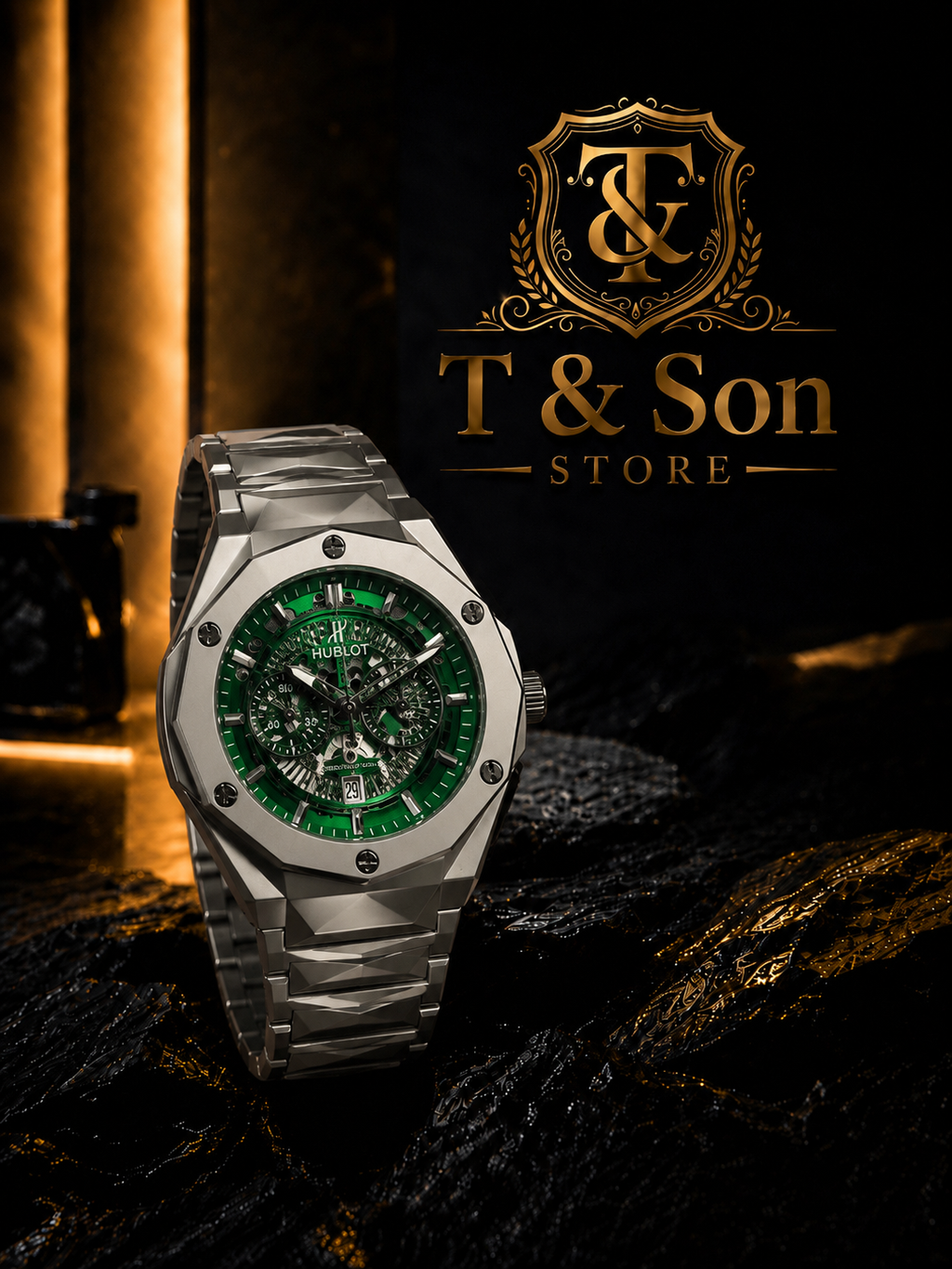 ⌚️Hublot Luxury Skeleton Watch – Silver Edition