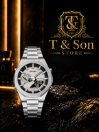 ⌚ SKMEI Premium Dual Display Stainless Steel Men’s Watch – Silver & Black