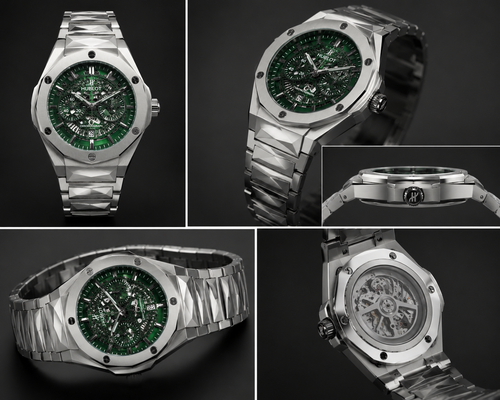 ⌚️Hublot Luxury Skeleton Watch – Silver Edition